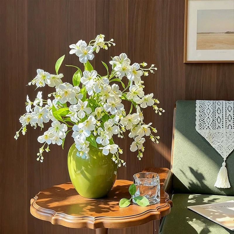Nordic Luxury White Jasmine Artificial Flower Arrangement realistic artificial flower arrangement