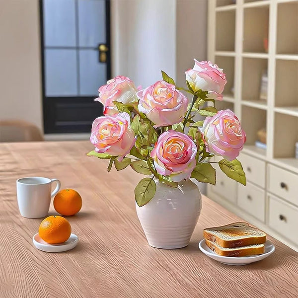Soft Snow Bloom Artificial Flower Arrangement realistic artificial flower arrangement