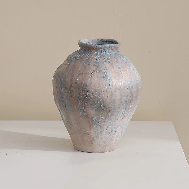 Textured Glazed Ceramic Vase decorative vase for artificial flowers