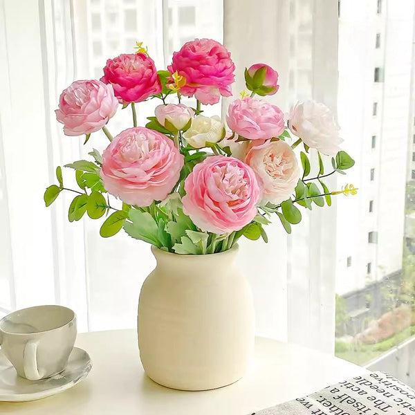 Vintage Ranunculus Ensemble Artificial Flower Arrangement realistic artificial flower arrangement