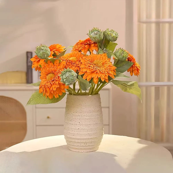 Vintage Fluffy Sunflower Artificial Flower Arrangement realistic artificial flower arrangement