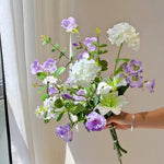 Serene Lavender Blossom Tabletop Artificial Flower Arrangement realistic artificial flower arrangement – product view 2