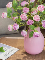 Blush Bubble Rose Cluster Artificial Flower Arrangement realistic artificial flower arrangement – product view 3