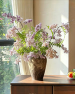 Dusty Lavender Lilac & Fern Artificial Flower Arrangement realistic artificial flower arrangement – product view 4