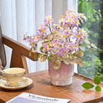 Minimalist Blush Jasmine Potted Artificial Flower Arrangement realistic artificial flower arrangement – product view 2
