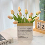 Ethereal Blush Tulip Artificial Flower Arrangement realistic artificial flower arrangement – product view 5