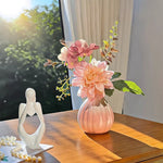 Ethereal Blush Dahlia Nook Artificial Flower Arrangement realistic artificial flower arrangement – product view 2