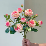 Ethereal Blush Rose Tablescape Artificial Flower Arrangement realistic artificial flower arrangement – product view 2