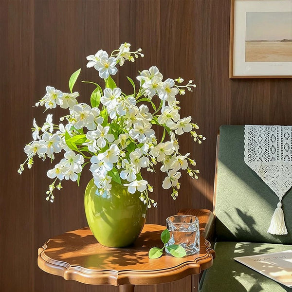 Nordic Luxury White Jasmine Artificial Flower Arrangement realistic artificial flower arrangement