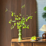 Luxury Oriental Zen Green Berry Artificial Flower Arrangement realistic artificial flower arrangement