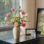 Elegant Blush Lisianthus Artificial Flower Arrangement realistic artificial flower arrangement – product view 4