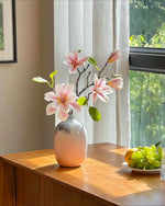 Pink Magnolia Gradient Vase Artificial Flower Arrangement with Vase realistic artificial flower arrangement – product view 6