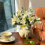 Luxe White Lily of the Incas Ensemble Artificial Flower Arrangement realistic artificial flower arrangement – product view 6