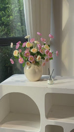 Champagne Blush Ranunculus Elegance Artificial Flower Arrangement realistic artificial flower arrangement – product view 4
