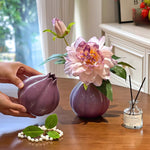 Ethereal Lavender Peony Onion Vase Artificial Flower Arrangement realistic artificial flower arrangement – product view 6
