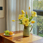 Golden Tulip Artificial Flower Arrangement for Warm Minimalist Living Spaces realistic artificial flower arrangement – produc