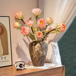 Apricot Protea Crown Artificial Flower Arrangement realistic artificial flower arrangement – product view 5