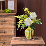 Luxe Cream Peony & Wattle Ensemble Artificial Flower Arrangement realistic artificial flower arrangement – product view 5