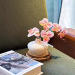Soft Blush Phalaenopsis Artificial Flower Arrangement realistic artificial flower arrangement – product view 6