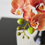 Luxe Terracotta Orchid & Dahlia Ensemble Artificial Flower Arrangement realistic artificial flower arrangement – product view
