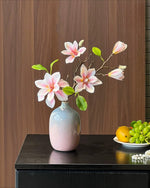 Pink Magnolia Gradient Vase Artificial Flower Arrangement with Vase realistic artificial flower arrangement