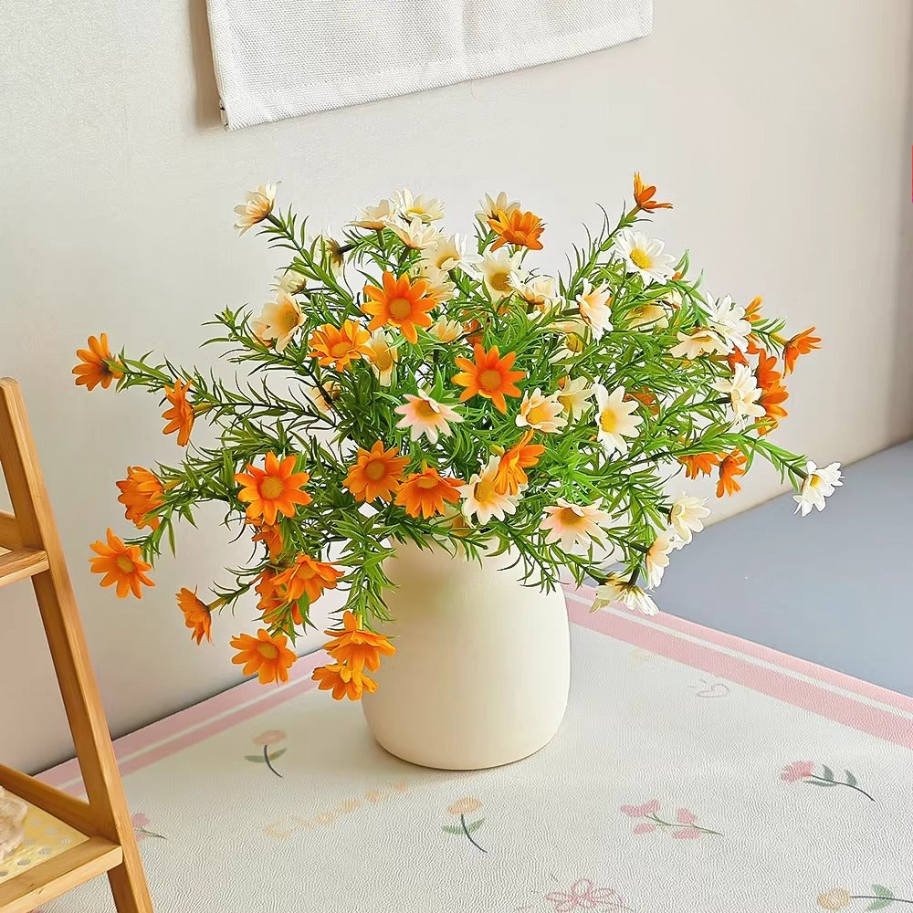 Minimalist Sunset Daisy Tabletop Artificial Flower Arrangement realistic artificial flower arrangement