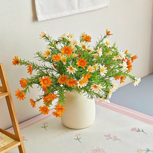 Minimalist Sunset Daisy Tabletop Artificial Flower Arrangement realistic artificial flower arrangement