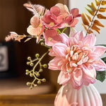 Ethereal Blush Dahlia Nook Artificial Flower Arrangement realistic artificial flower arrangement – product view 4