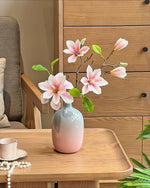 Pink Magnolia Gradient Vase Artificial Flower Arrangement with Vase realistic artificial flower arrangement – product view 5