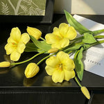 Golden Tulip Artificial Flower Arrangement for Warm Minimalist Living Spaces realistic artificial flower arrangement – produc