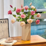 Dusty Pink Platycodon Bloom Artificial Flower Arrangement realistic artificial flower arrangement – product view 5