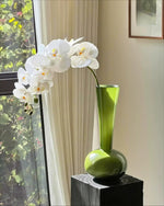 Elegant White Phalaenopsis Faux Orchid Stem realistic artificial flower arrangement – product view 4