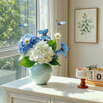 Dreamy Blue Butterfly Hydrangea Artificial Flower Arrangement realistic artificial flower arrangement – product view 4