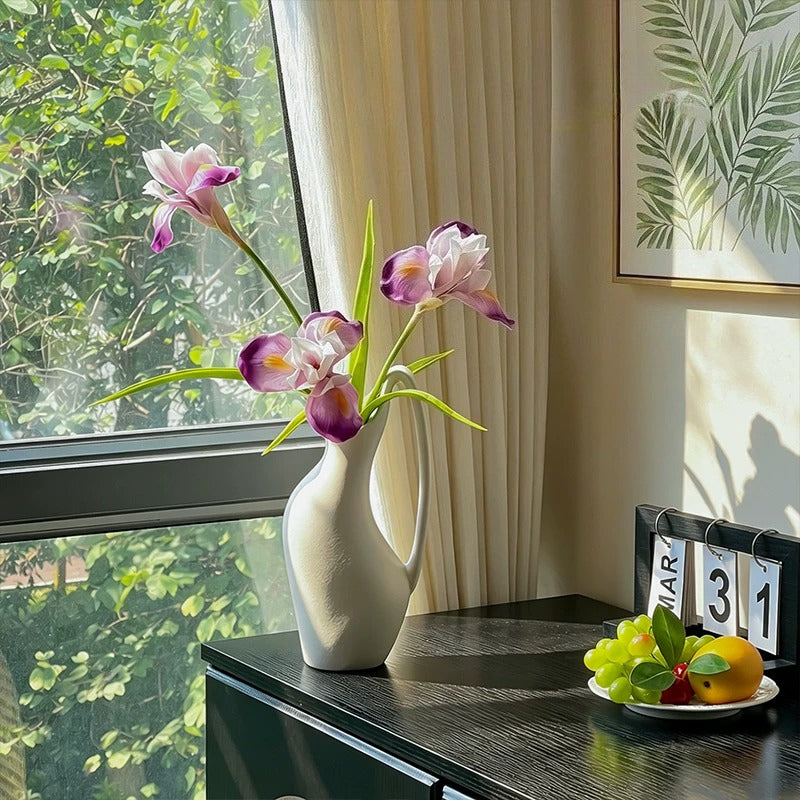 Minimalist Gradient Iris Artificial Flower Arrangement realistic artificial flower arrangement