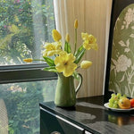Golden Tulip Artificial Flower Arrangement for Warm Minimalist Living Spaces realistic artificial flower arrangement – produc