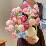 Vintage Ranunculus Ensemble Artificial Flower Arrangement realistic artificial flower arrangement – product view 5