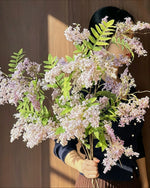 Dusty Lavender Lilac & Fern Artificial Flower Arrangement realistic artificial flower arrangement – product view 2
