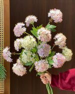 Pastel Whisper Hydrangea Faux Floral Bouquet realistic artificial flower arrangement – product view 2