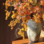 Warm Terracotta Fortune Cluster Artificial Flower Arrangement realistic artificial flower arrangement – product view 5