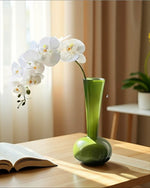 Elegant White Phalaenopsis Faux Orchid Stem realistic artificial flower arrangement – product view 6