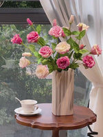 Dusty Pink Platycodon Bloom Artificial Flower Arrangement realistic artificial flower arrangement – product view 3