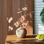 Elegant Coral Dogwood Blossom Artificial Flower Arrangement realistic artificial flower arrangement – product view 4