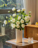 Luxe White Spray Rose Artificial Flower Arrangement realistic artificial flower arrangement