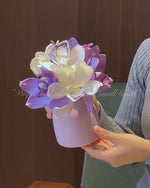 Lavender Cymbidium Artificial Flower Arrangement realistic artificial flower arrangement – product view 3