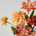 Luxe Terracotta Orchid & Dahlia Ensemble Artificial Flower Arrangement realistic artificial flower arrangement – product view