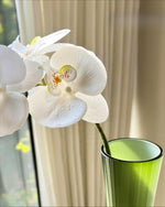 Elegant White Phalaenopsis Faux Orchid Stem realistic artificial flower arrangement – product view 3