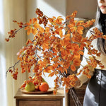 Warm Terracotta Fortune Cluster Artificial Flower Arrangement realistic artificial flower arrangement – product view 2