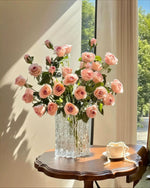 Dusk Blush Rose Artificial Flower Arrangement realistic artificial flower arrangement – product view 5