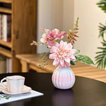 Ethereal Blush Dahlia Nook Artificial Flower Arrangement realistic artificial flower arrangement – product view 5
