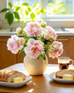 Blush Peony Bloom Artificial Flower Arrangement realistic artificial flower arrangement – product view 6
